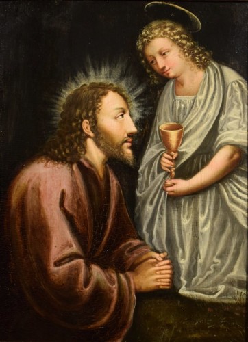 L'agonie de Jésus au jardin de Gethsémani - Artiste flamand du 17e siècle - Tableaux et dessins Style Louis XIV